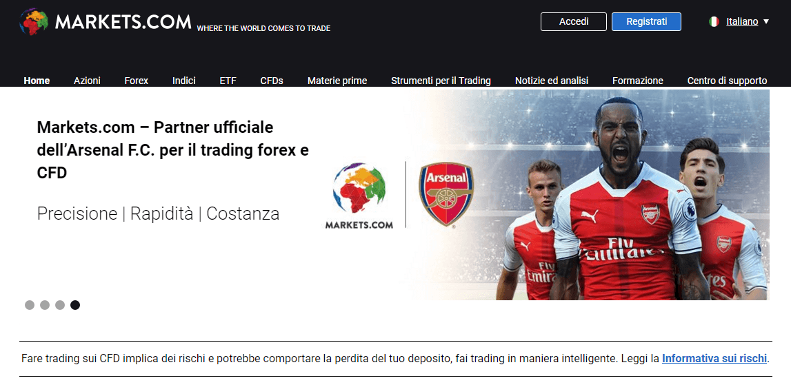 markets.com trading partner arsenal