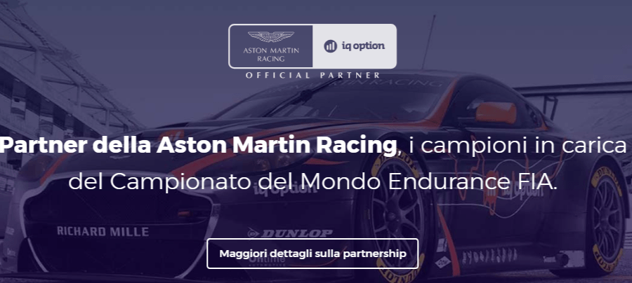IQ Option partner aston martin