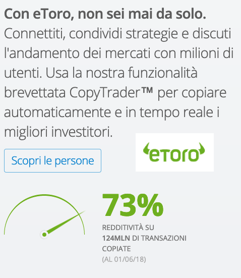 Copiare investimenti con eToro