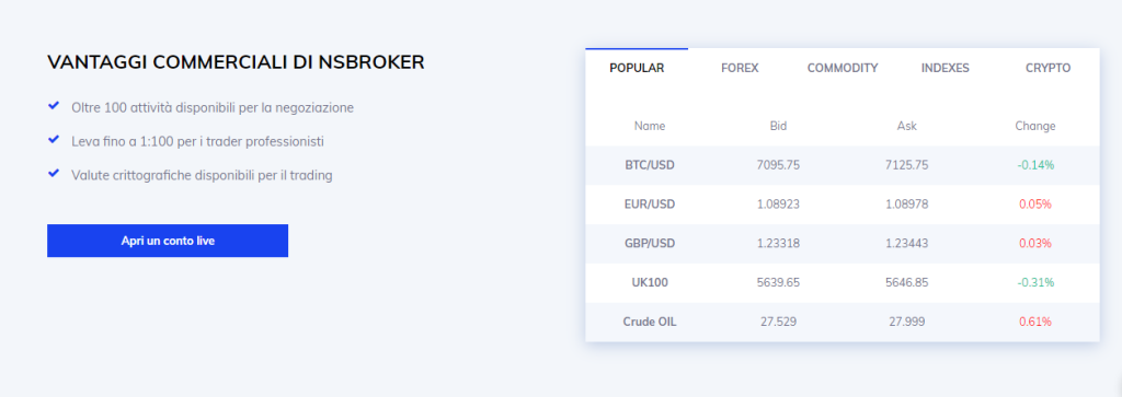 NSBroker vantaggi